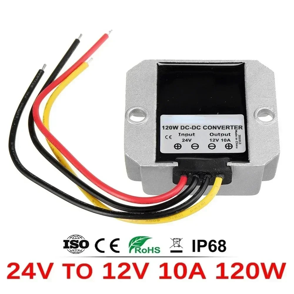 72V 60V 48V 36V 24V to 12V 5A 10A 15A 20A Buck DC-DC Power Converter 60V-12V Step-down Voltage Regulator Car Truck Boat Supply