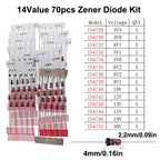 DIP SMD Zener Diode TVS Diodes Fast Switching Schottky Diode Assorted Kit DIY Mix Electronic set