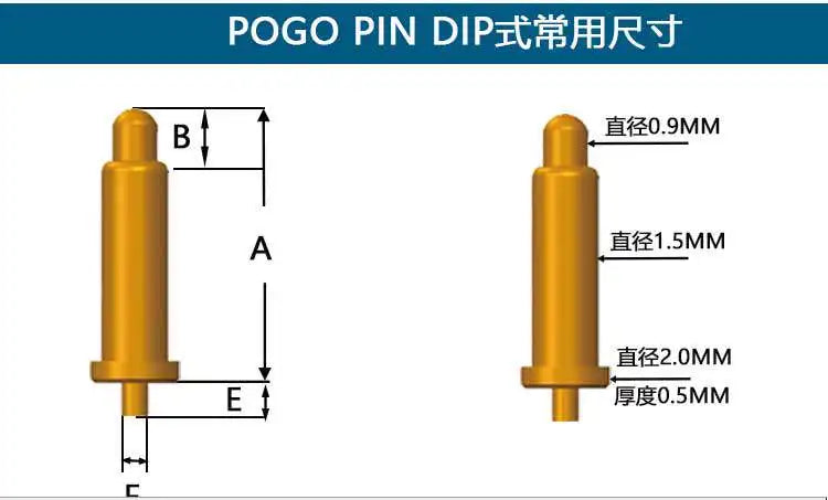 100pc DIP Pogo Spring Thimble H2.2/3/3.5/4.0/4.2/4.5/5.0/6.0/6.5 Antenna Shockproof Waterproof Bluetooth Headset Charge Test Pin