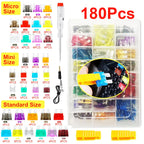 300/180/50Pcs Car Blade Fuse Assortment Kit Auto Truck Automotive Medium Small Mixed Motorcycle Circuit Fuse With Box 2A-35A