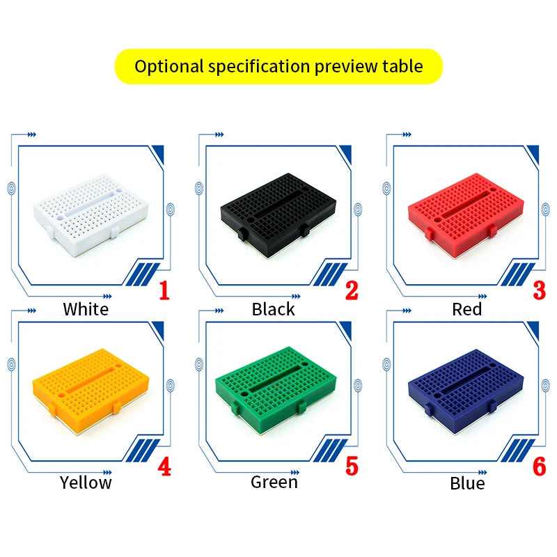 Breadboard 400 700 750 830 Holes MB-102 Solderless PCB Mini Test Board ZY-204 1600pts Prototype Board Jumper Wire Cable DIY Kit