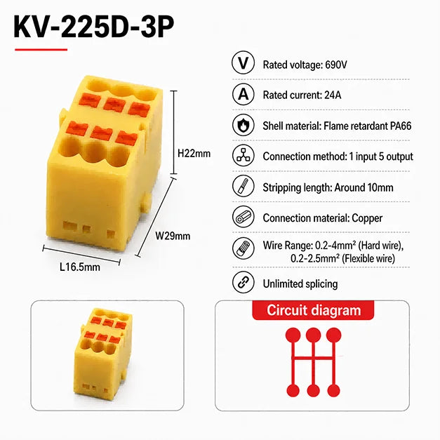 1Pc Wire Electrical Cable Connectors Plug-in Terminal Block PTFIX 2.5mm² Splitter Spliceable DIN-Rail Mounting Junction Box Too