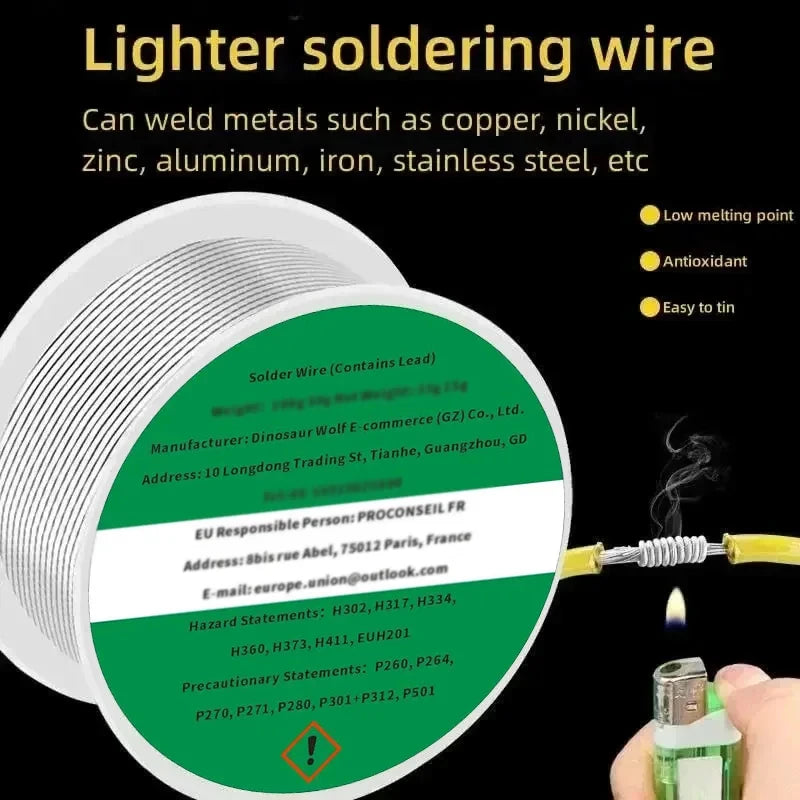 1.0mm 20g 50g 100g Soldering Tin Wire Tin Melt Rosin Core Solder Low Temperature Easy Melt Solder Wire  No-clean FLUX 2.2%