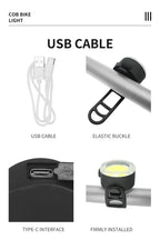 BUCKLOS Bicycle Rear Light Front Light 1100mAh LED COB Waterproof Bike Lamp USB Rechargeable Mtb Road Bike Taillights Bike Parts