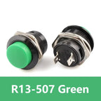 5/20Pcs Round-shape Push Button Switch ON OFF 2Pin ON-OFF R13-507 16mm Momentary Electric Power Switch R13 507 Switches