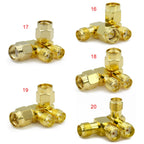 Connector SMA to SMA/ RP-SMA to SMA / RPSMA Male Plug & Female Jack Slide-on Straight RF Coax Adapter Connector for WIFI Antenna