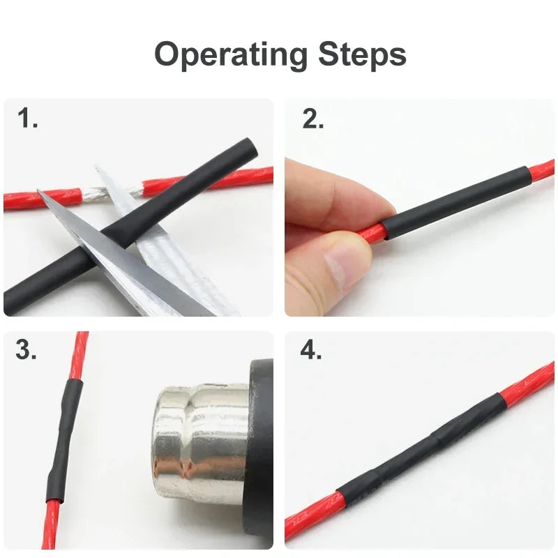 1M-25M 0.6mm~40mm Black Red Polyolefin Shrinking Assorted Heat Shrink Tube Cable Insulated SleeveTubing Wire Connector Protector