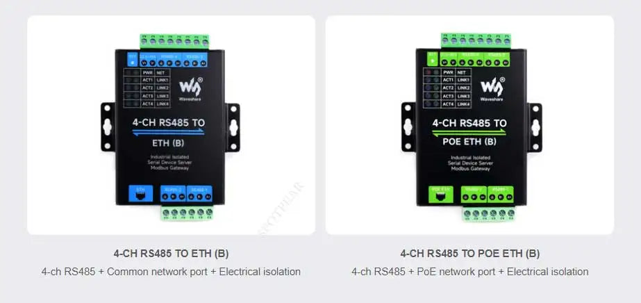 Industrial Isolated 4CH RS485 TO POE ETH (B) RJ45 Converter UART For Modbus 4-Ch RS485 to RJ45 Ethernet Serial Server