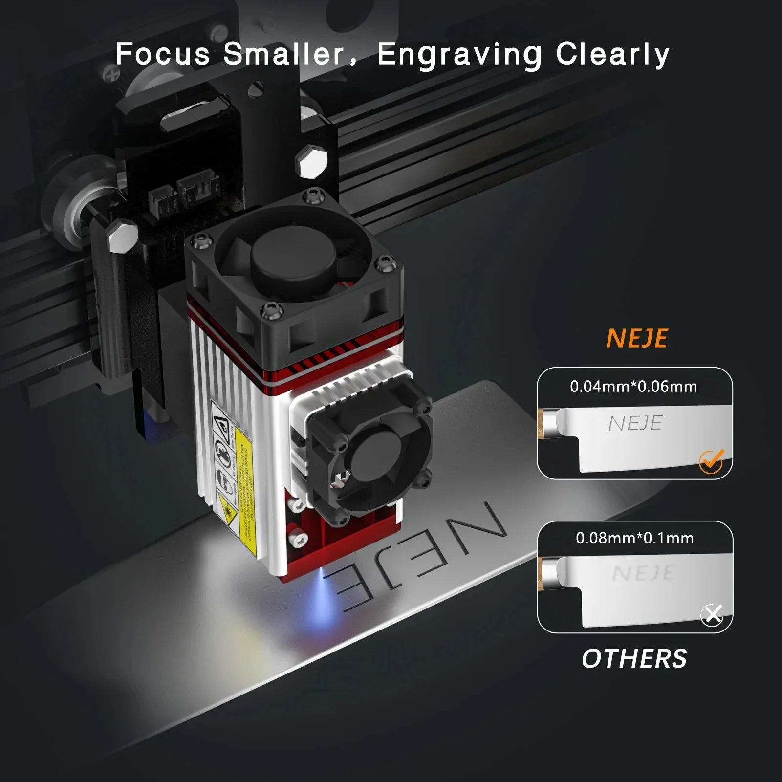 40W80W NEJE A40640 E40 Laser Module Diode High Power 450nm, Air-Assisted Nozzle for CNC Woodworking Engraver & Cutting Tools