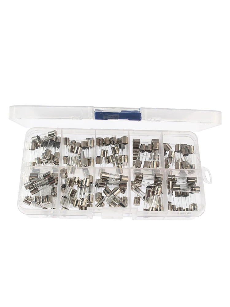 54/72/100/150/200PCS Fuse Assorted kit 5x20mm,6x30mm Quick Blow Glass Tube 0.2A-30A Blow Glass Fuse 10and 15Value electronics ﻿