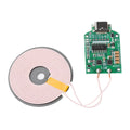 15W High-Power Wireless Charging Transmitter Module, with 5V/9V/12V DC Input, Type-C Port, and Pop-Up Display