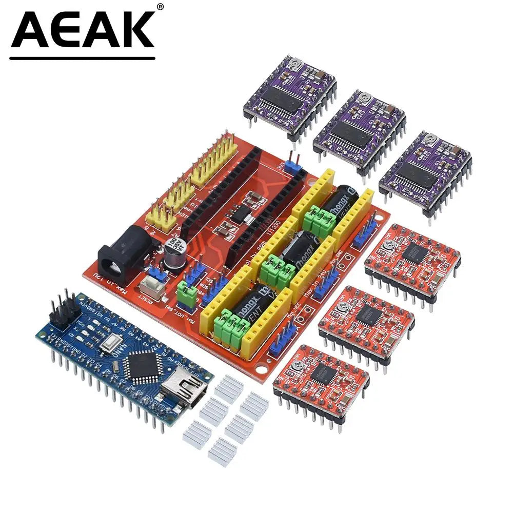 Cnc shield V3 engraving machine 3D Printe+ 4pcs DRV8825 driver expansion board for Arduino + UNOR3 with USB cable