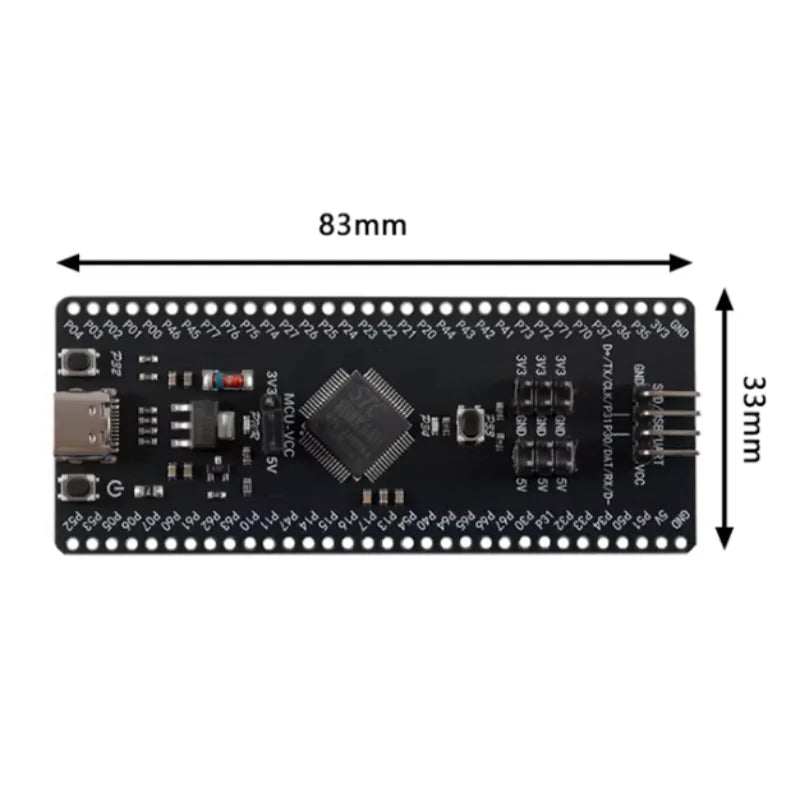 2pcs Original Genuine STC8H8K64U Core Board 8051 Microcontroller Core Learning Development Board USB Download Programming