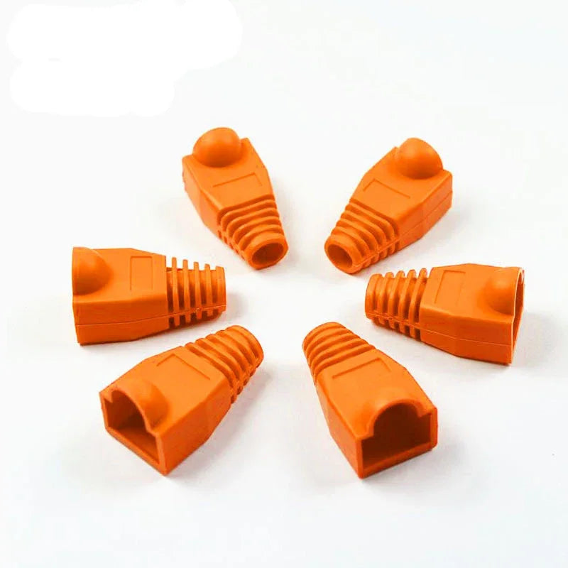 10-100Pcs RJ45 Ethernet Cable Connector Boots Cover CAT5 CAT5E CAT6 CAT6E Ethernet Network Lan Cable Plug Cap Protective Sleeve
