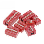 10PCS Red, Blue Toggle Switch Spacing 2.54MM DIP Dial The Code Switch 1 2 3 4 5 6 7 8 9 10 12 PIN Quick Switch
