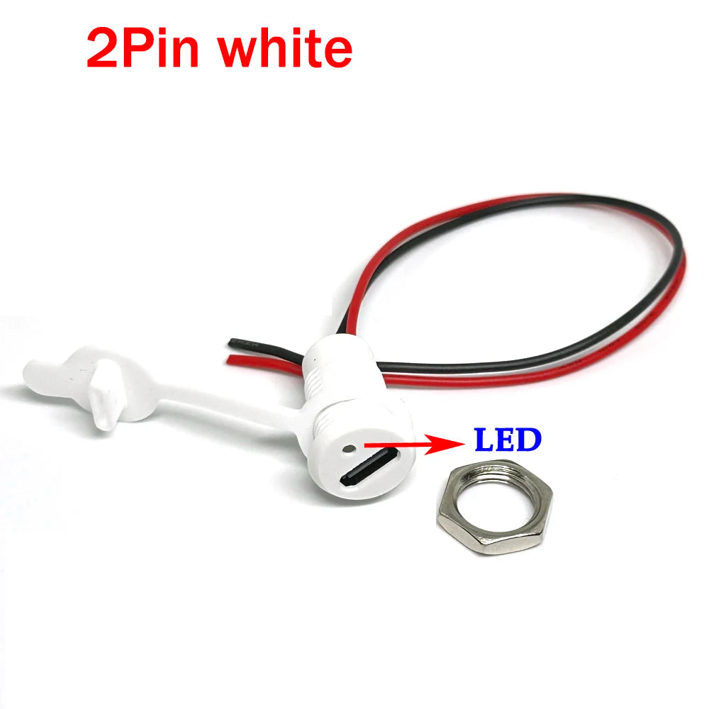USB-C  High Current Charging Socket With Nut Snap Lock Plate  TYPE-C Female Type C Waterproof Female Connector Jack