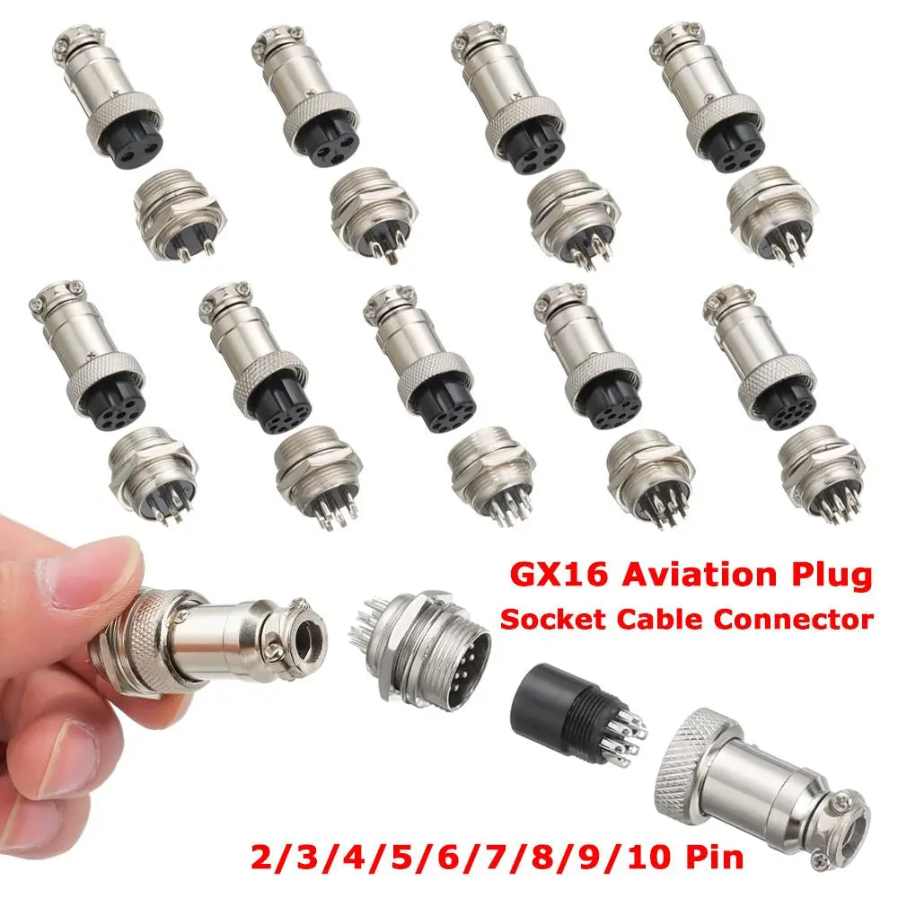 Accessories Mount Panel Aviation Plug M16 Male / Female  Cable Connector GX16