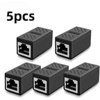 5/10/20/30pcs RJ45 coupler, suitable for Cat7/Cat6/Cat5e/Cat5 Ethernet cable extension connectors - female to female, black