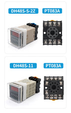 OMCH DH48S-S SPDT Timer Relay with Base DC12V/24V AC110V/220V Models DH48S-1Z/2Z DH48S-11 DH48S-S-2Z for Electrical Engineering