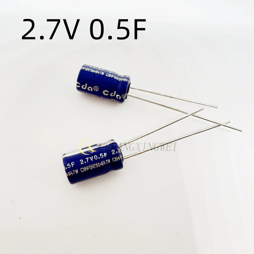 1PCS  capacitance 2.7V 0.5F/1F/2F/3.3F/4.7F/5F/6F/7F/8F/10F/15F/25F/30F R type double layer capacitor