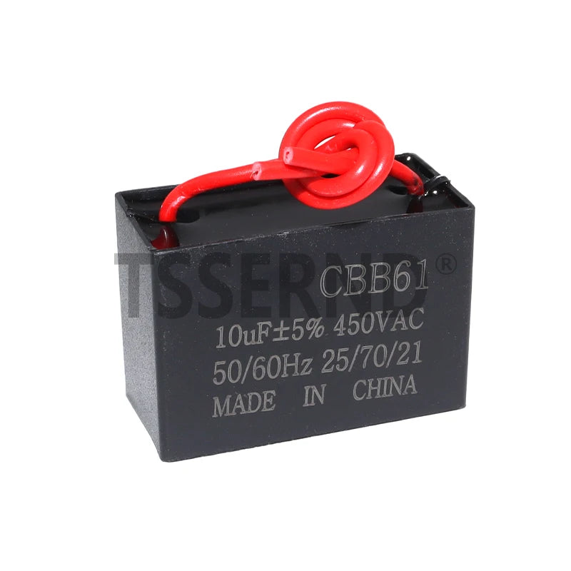 CBB61 Capacitor 450vac Fan Starting Capacitor 450V Fan Capacitors 1UF 1.2UF 1.5UF 2UF 2.5UF 3UF 4UF 5UF 6UF 10UF
