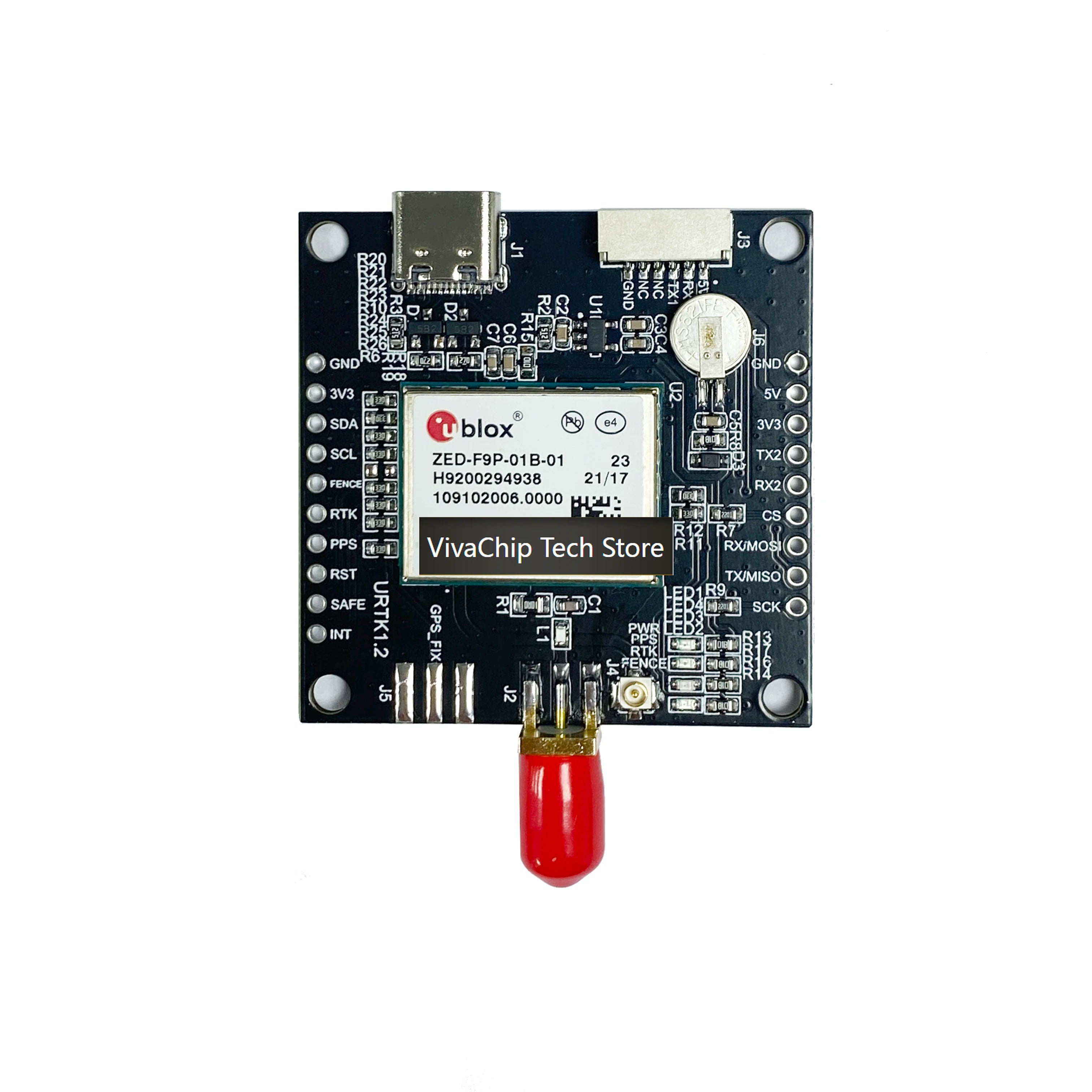 VivaChip TechZED F9P GPS Module ZED-F9P-01B-01 RTK High Precision GNSS/GPS Receiver Board With S MA And USB GNSS Board Developme
