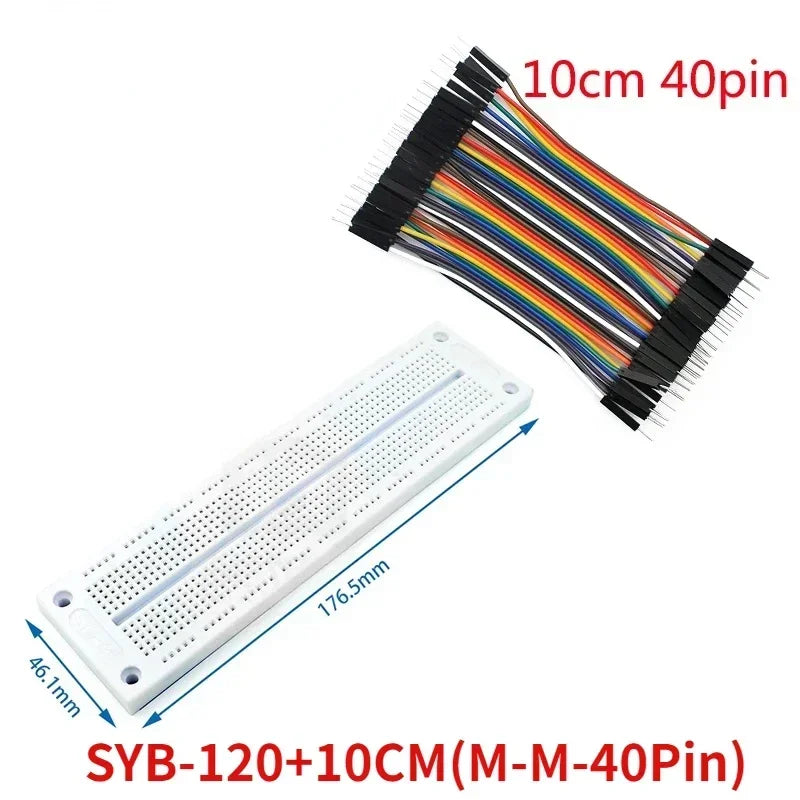 MB102 Breadboard ZY-204 400 Tie Point Solderless PCB Test Bread board Dupont Line Kit 20/40Pin 10/15/20cm Diy Electronic Kits