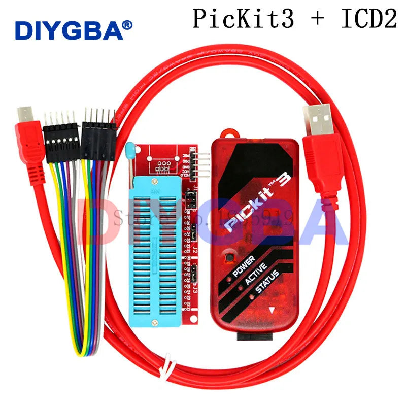 PICKIT3 PIC KIT3 PICKIT 3 Programmer Offline Programming PIC Microcontroller Chip Monopoly+ PIC ICD2 Programmer adapter seat