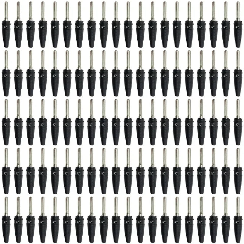 20Pcs 4mm Banana Plug Connectors Black And Red High Current Insulated Shrouded Stackable Screw Connection Probe
