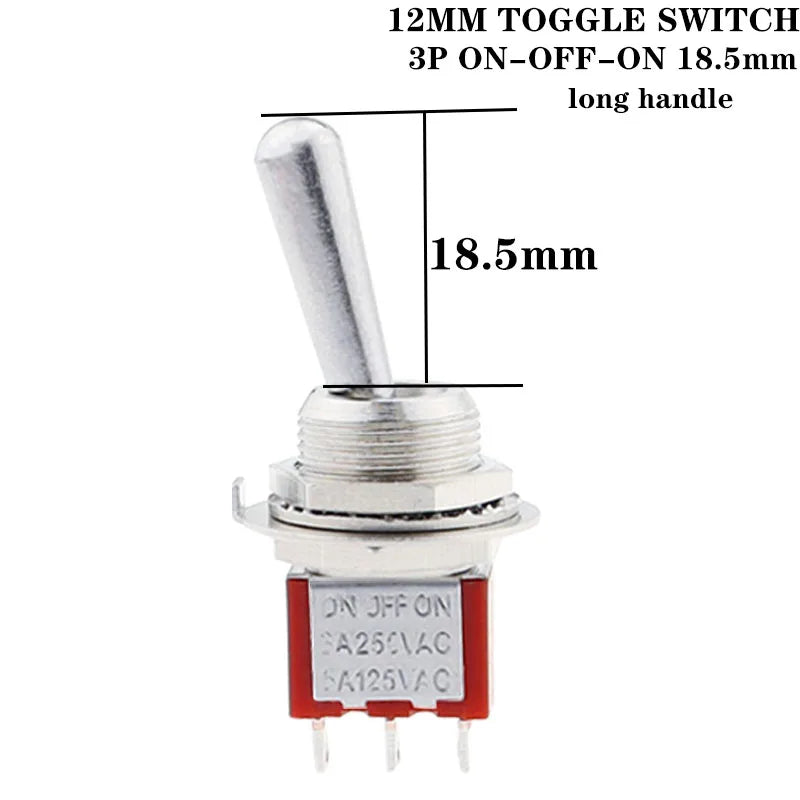 1Pcs/5Pcs SH T80-T Z1 Series Large Long Handle 12mm Panel Mount Mini Toggle Switch 5A 125VAC