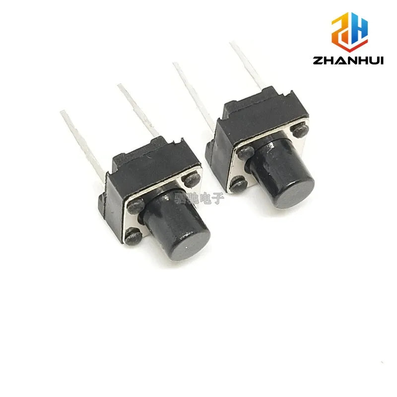 20/50/100Pcs 6x6mm Micro Tactile Switch 2 Pin Momentary Push Button 4.3-12mm Height Tact DIP Switch for Arduino DIY Electronics