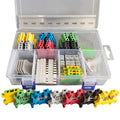 UK2.5B DIN Rail Terminal Blocks Jumpers End Covers Fixed Bridge Marker Strip Aluminum Rail Assembly 2.5mm² Cable Connector Kit
