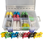 UK2.5B DIN Rail Terminal Blocks Jumpers End Covers Fixed Bridge Marker Strip Aluminum Rail Assembly 2.5mm² Cable Connector Kit