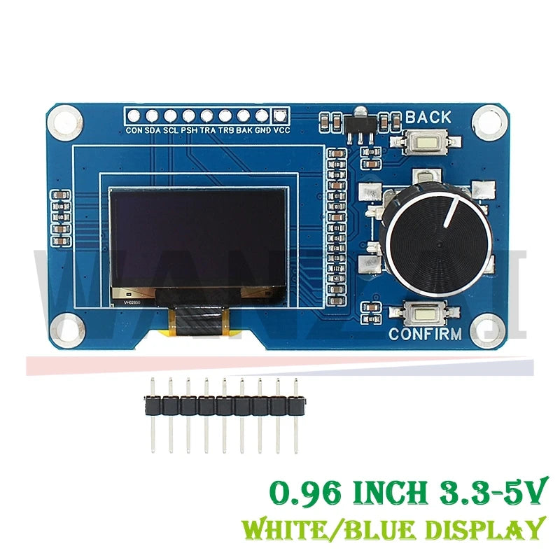 0.96 inch 1.3 inch OLED display screen combined with EC11 rotary encoder module 3.3-5V IIC interface