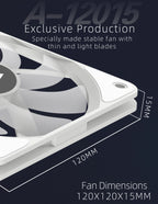 Antec Computer Case Fan PWM 4 Pin 5V 3Pin ARGB 120mm Silent  Fan CPU Cooler Cooling Fan Cooling Radiator Fan 12V Adjust Fan