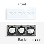 TAWOIA EU Triple 1/2/3/4 Gang 1/2 Way Wall Touch Light Switch 228mm Waterproof Backlight Sensor On/Off Switches
