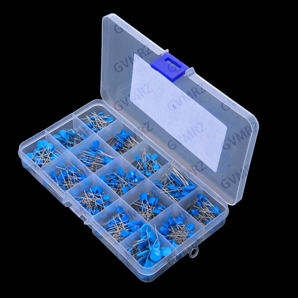 300PCS 0.56NF 2.2NF 15 Values 1NF 2.2NF 10NF 22NF 0.1nF-22nF High Voltage Ceramic Disc Capacitors 0.47NF 1KV 2KV 3KV