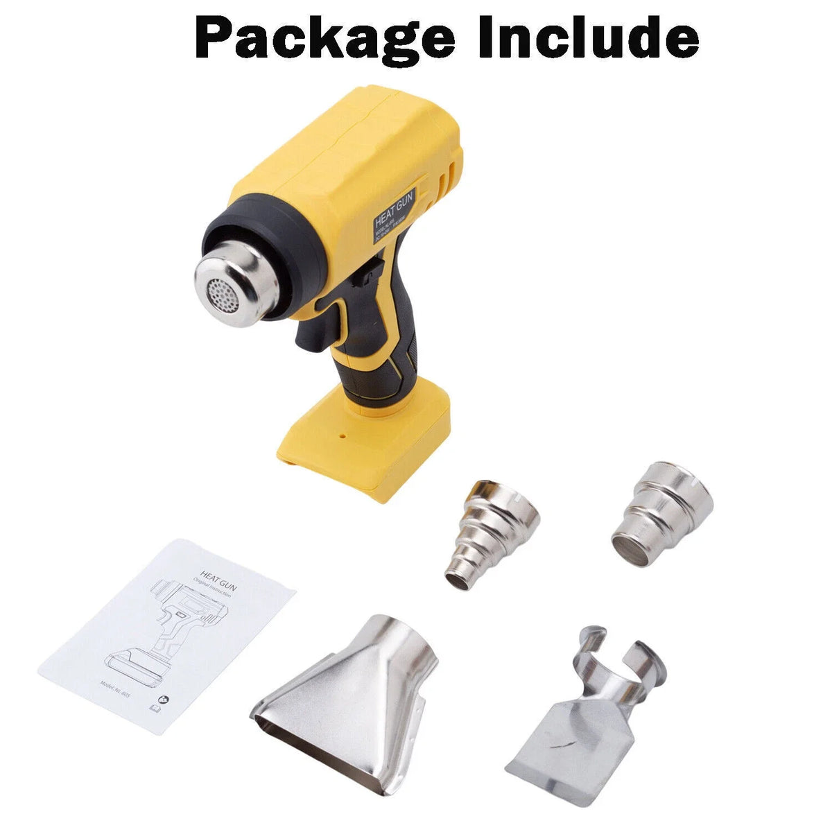 360W Portable Cordless Heat Gun Hot Air Gun With 4 Nozzle For Dewalt 20V Max Li-ion Battery Heating Equipment Power Tools