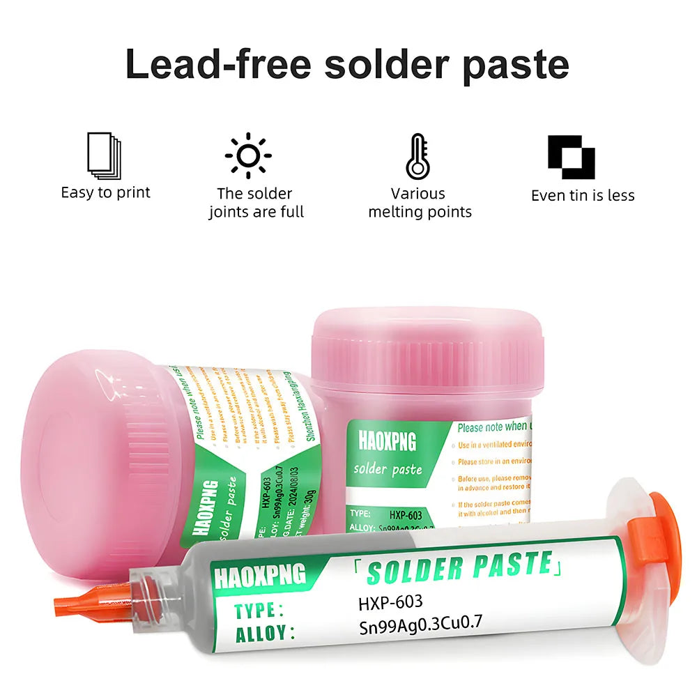 Solder Paste Flux For Soldering Sn99ag0.3cu0.7  Smd Repair Tin Paste 217℃ Tin Paste Set Welding Fluxes High Quality Flux