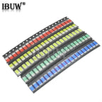 100PCS=5 colors x 20pcs 5050 5703 1210 1206 0805 0603 LED Diode Assortment SMD LED Diode Kit Green/ RED / White / Blue / Yellow