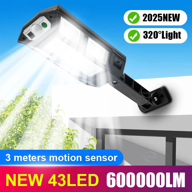 2025 NEW 43LED 60000LM Solar Outdoor Lights Wall Lamp Sunlight Motion Sensor Light Waterproof Garden Street Outdoor Solar Lamp