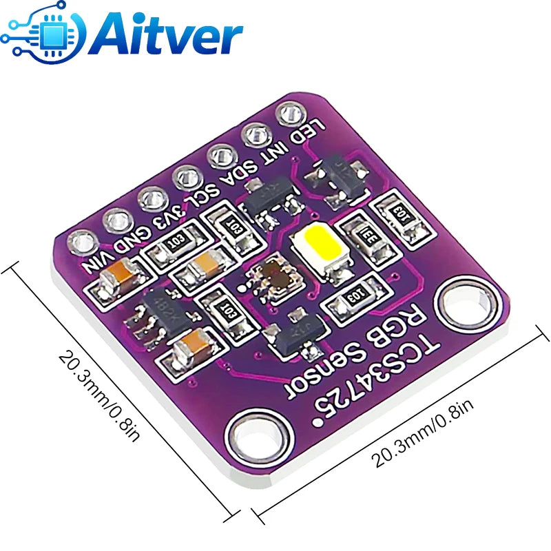 TCS34725 Color Sensor Module RGB Detection I2C Light Recognition Board for Arduino ESP32 STM32