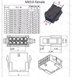 10sets Female MX3.0 3.0mm Pitch Micro-Fit 3.0 Connector Housing 2*1/2/3/4/5/6/8/10/12 Pin shell Terminal Molex 43020 2P/3P/4P/5P