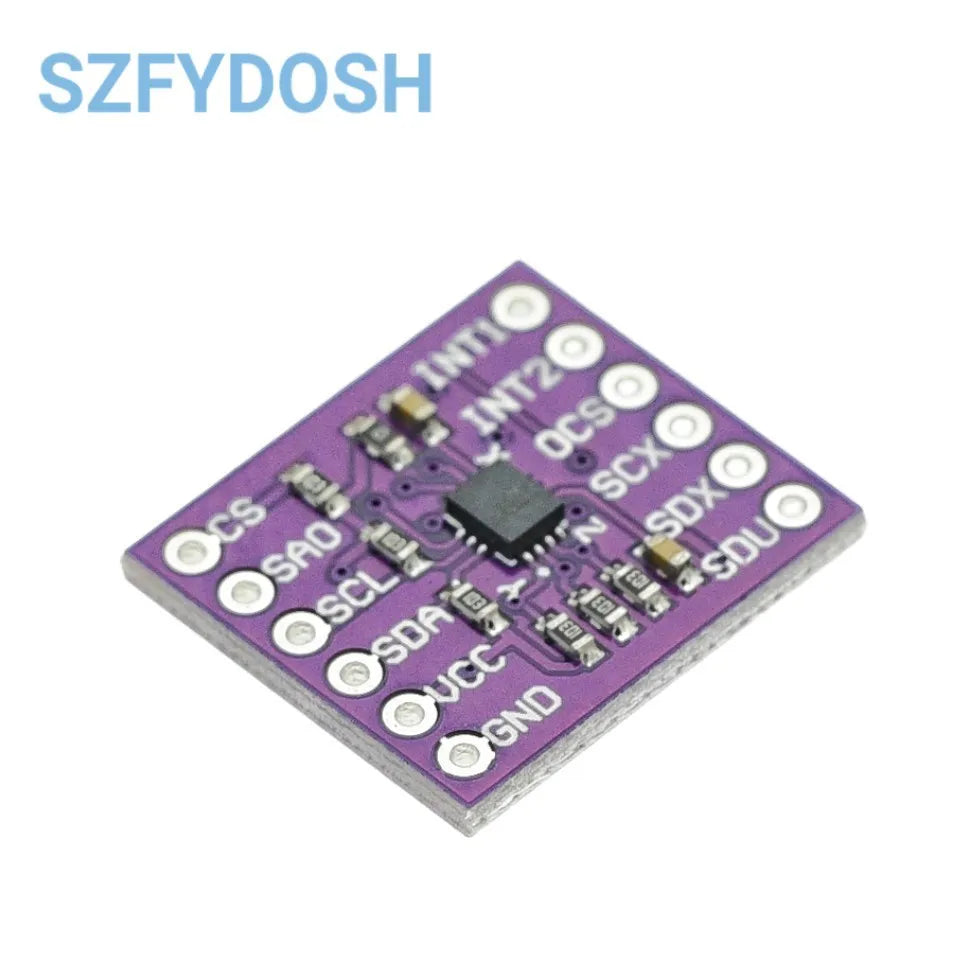 MCU-633 LSM6DSO 6DOF LSM6DSM Gyroscope Attitude Sensor Module 3D Accelerometer 3.3V SPI IIC I2C MIPI I3C SM Serial Interface