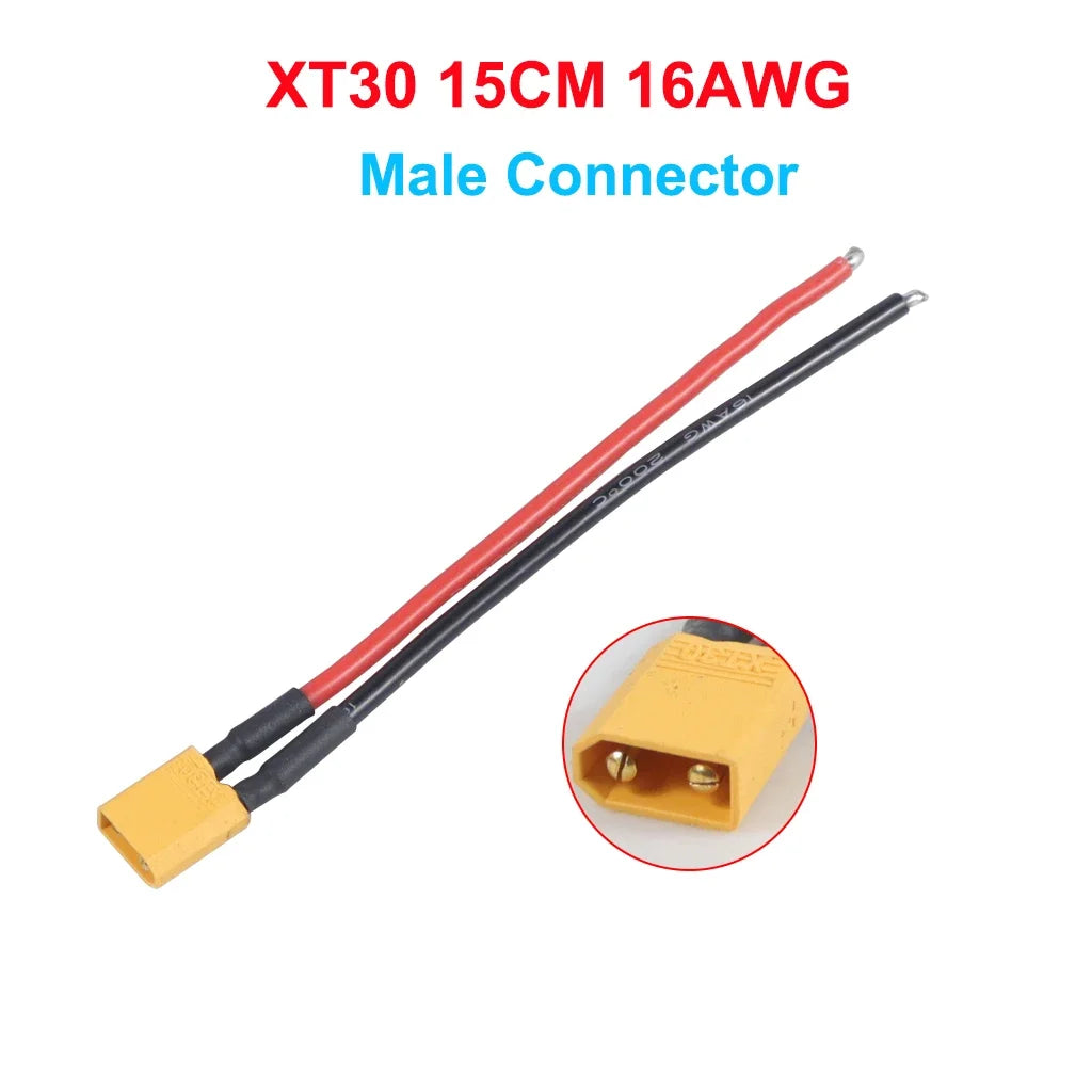 XT30 Connector Adapter Male/Female Plug 15CM 16AWG Silicone Wire Cable for RC FPV Quadcopter Racing Drone Parts