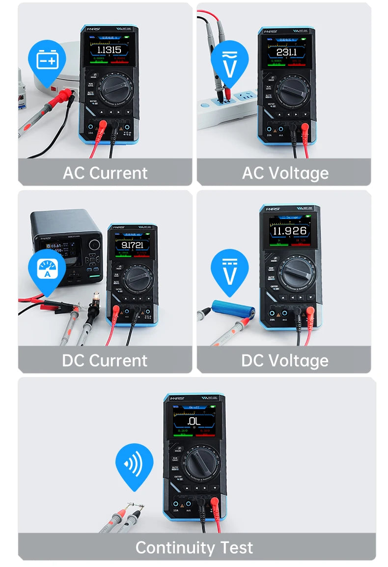 FNIRSI DST-210 and DST-201 3IN1 Digital Multimeter Oscilloscope Signal Source 19999 Counts 10MHz/1MHz Portable Electrician Tools
