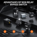 Relay Bypass Switch Kit 9038 Relay Tester Kit Diagnostic Tester Scan Tool & Fuel Pump Relay Bypass Master Kit Replaces 9036 9037