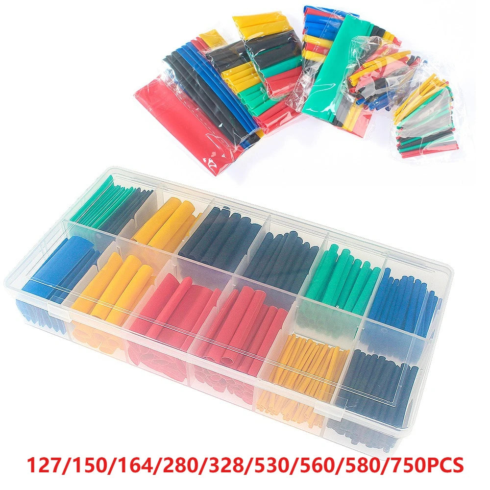 Heat Shrink Tubing Thermoresistant Tube Heat Shrink Wrapping Kit 2:1 Insulation Wire Cable Kit ,For Electrical Wiring and Repair