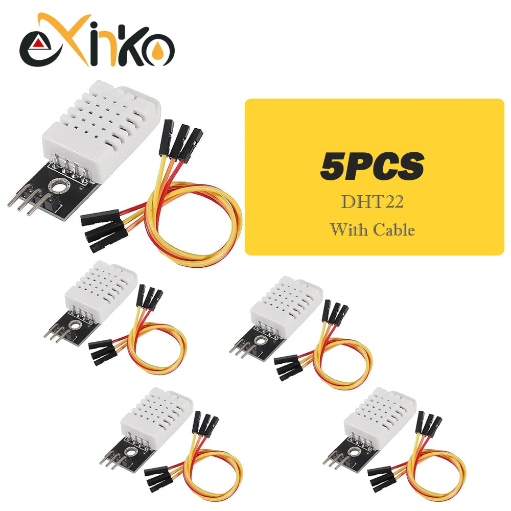 10pcs Digital Temperature and Humidity Sensor DHT22 AM2302 Module+PCB with Cable For Arduino