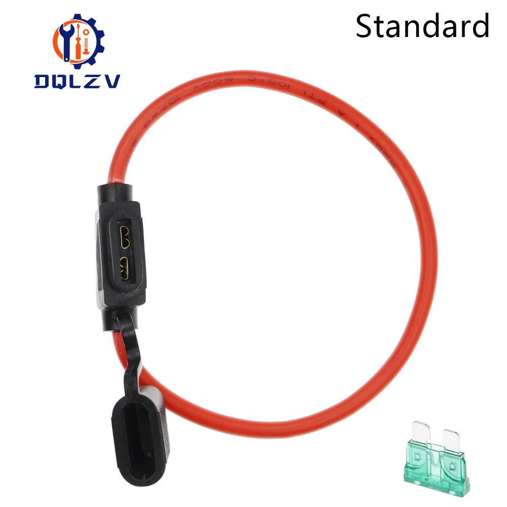 Waterproof 32V Mini Small Medium Auto Fuse Holder 18/1614/12/10AWG and Car Blade Fuse 2A 3A 5A 7.5A 10A 15A 20A 25A 30A 35A 40A